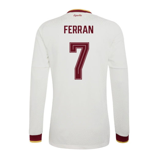 2026-2027 Spain Authentic Long Sleeves Away Shirt (Ferran 7)-SoccerKits Hub | Buy Soccer Jerseys Online